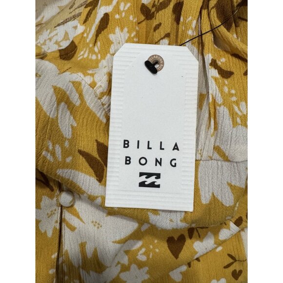 BILLA BONG Women Yellow Floral Dress LARGE - Picture 4 of 5